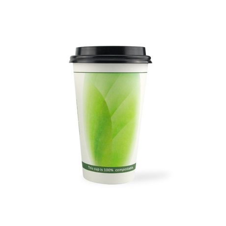 3oz-32oz PLA الصديق للبيئة يمكن التخلص منها مزدوج تموج جدار بارد شرب الساخن كوب القهوة مع الأكمام والأغطية