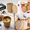 8oz-32oz kraft paper soup cup bowl مع أغطية