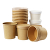 8oz-32oz kraft paper soup cup bowl مع أغطية