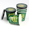  أكواب ورق الآيس كريم مع ملعقة الغطاء